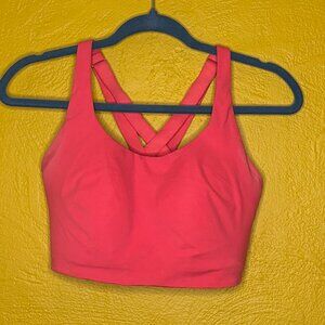 Lululemon Pink High-Support Sports Bra 34DDD Criss-Cross Back